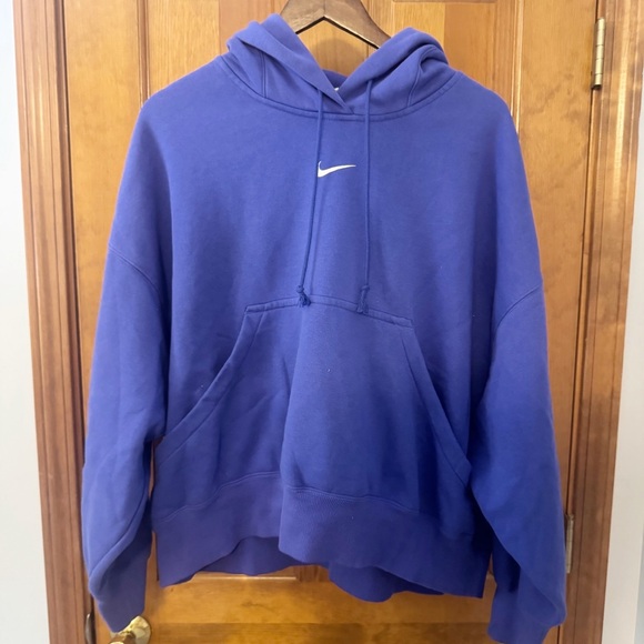 Nike Tops - Nike Phoenix Fleece Pullover Hoodie Womens Size Large Royal Blue Oversized